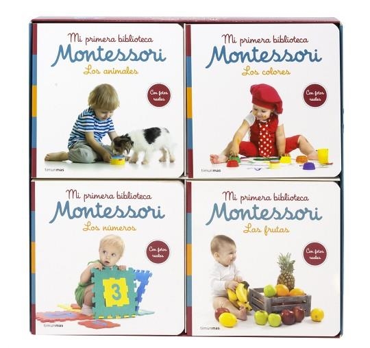 MI PRIMERA BIBLIOTECA MONTESSORI. LOS ANIMALES + LOS COLORES + LAS FRUTAS + LOS NUMEROS | 9788408234418