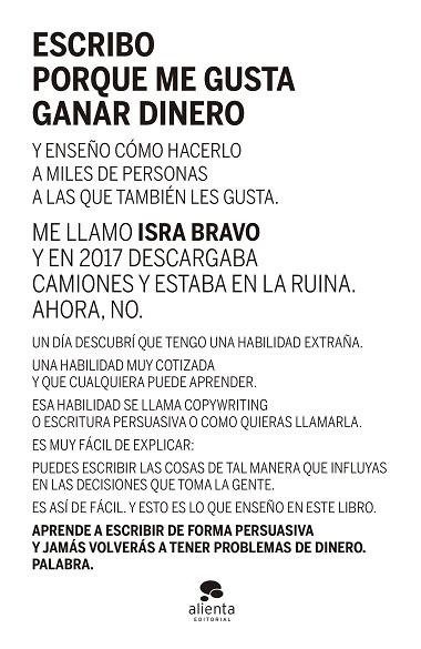 ESCRIBO PORQUE ME GUSTA GANAR DINERO | 9788413441290 | BRAVO, ISRAEL