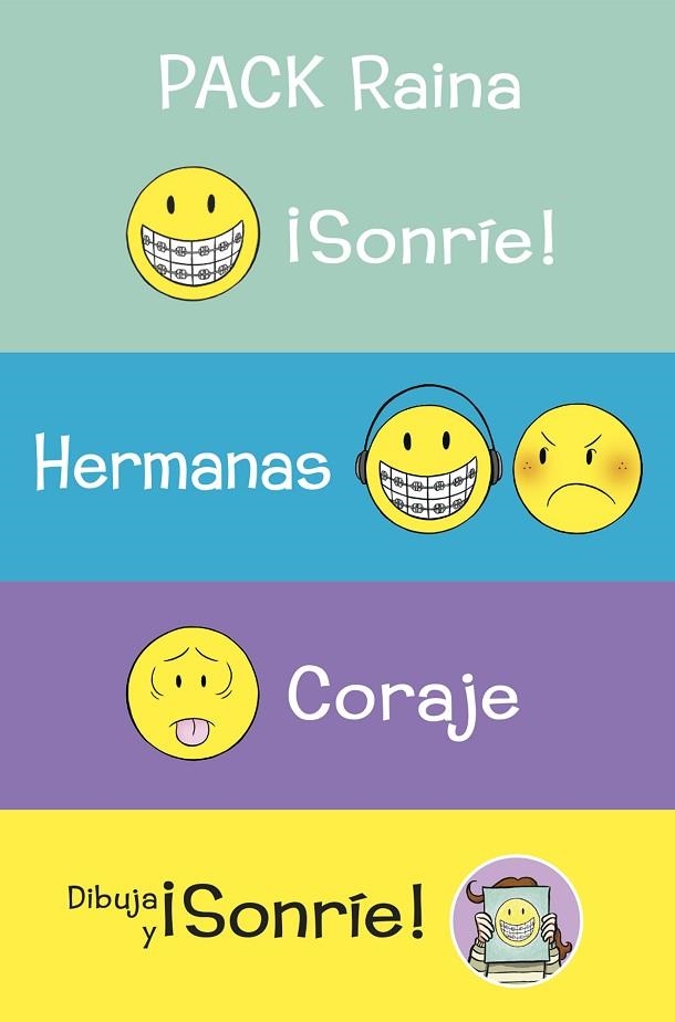 PACK RAINA. SONRIE! HERMANAS. CORAJE. DIBUJA Y SONRIE | 9788419110190 | TELGEMEIER, RAINA