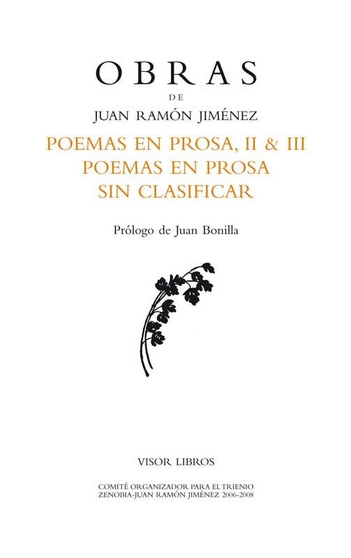 POEMAS EN PROSA II & III. POEMAS EN PROSA SIN CLASIFICAR | 9788498950953 | RAMÓN JIMÉNEZ, JUAN