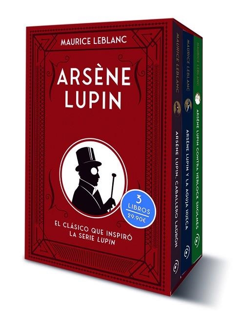 ESTUCHE COLECCIÓN ARSÈNE LUPIN (CABALLERO LADRON, LA AGUJA HUECA, CONTRA SHERLOCK HOLMES) | 9788419004628 | LEBLANC, MAURICE