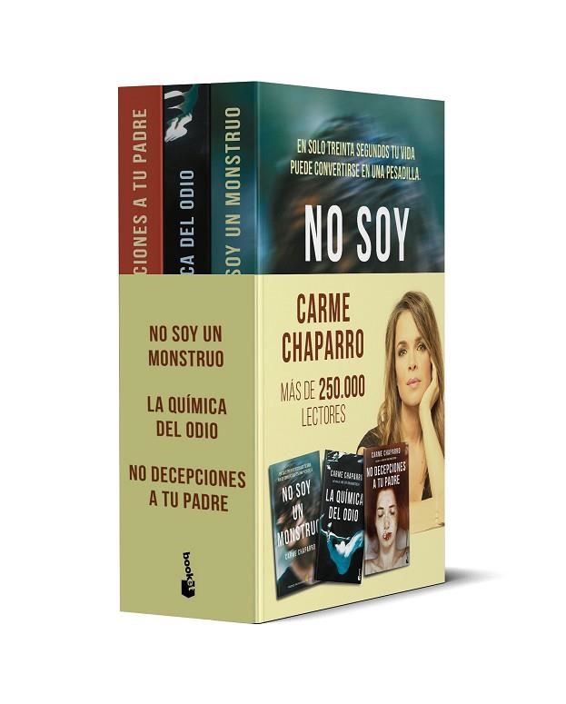 PACK CARME CHAPARRO. L1: NO SOY UN MONSTRUO / L2:  LA QUÍMICA DEL ODIO /  L3: NO DECEPCIONES A TU PADRE | 9788432241307 | CHAPARRO, CARME