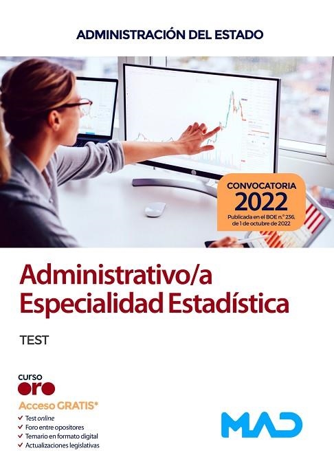 TEST ADMINISTRATIVO/A ESPECIALIDAD ESTADISTICA ADMINISTRACION DEL ESTADO  | 9788414261231