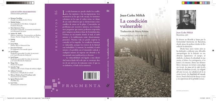 LA CONDICIÓN VULNERABLE | 9788417796723 | MÈLICH, JOAN-CARLES