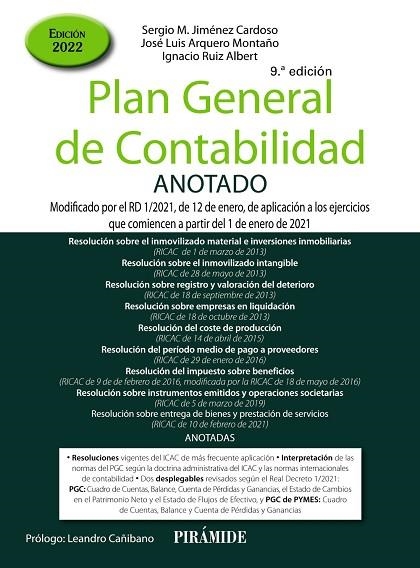 PLAN GENERAL DE CONTABILIDAD ANOTADO | 9788436846744 | JIMÉNEZ CARDOSO, SERGIO M. / ARQUERO MONTAÑO, JOSÉ LUIS / RUIZ ALBERT, IGNACIO