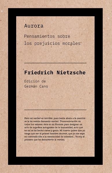 AURORA. PENSAMIENTOS SOBRE LOS PREJUICIOS MORALES | 9788418546594 | NIETZSCHE, FRIEDRICH