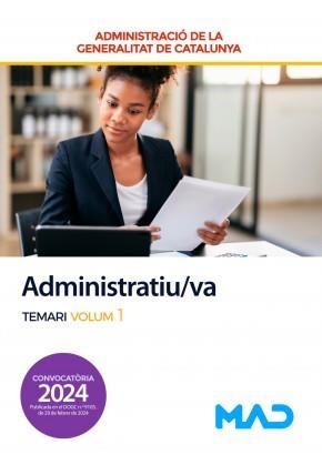 ADMINISTRATIU/VA - TEMARI 1. ADMINISTRACIÓ DE LA GENERALITAT DE CATALUNYA  | 9788414280805