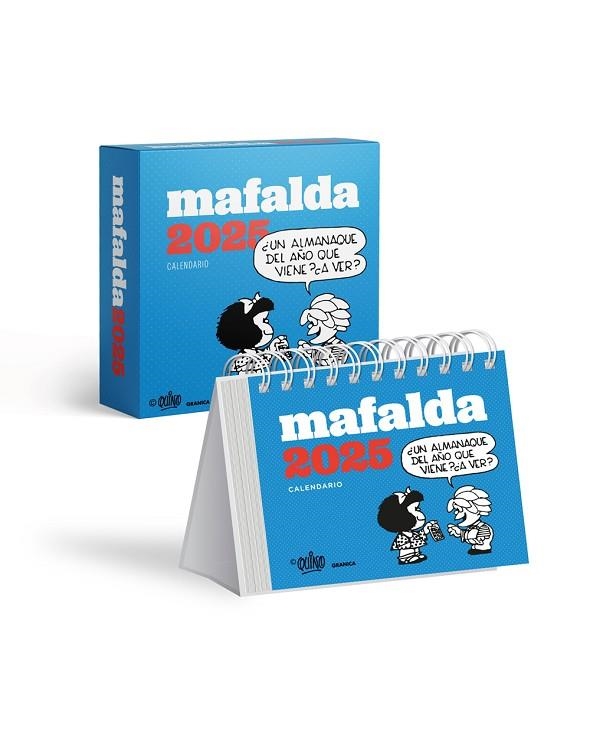 CALENDARIO 2025 MAFALDA. ESCRITORIO TURQUESA CON CAJA | 9786316544605 | QUINO