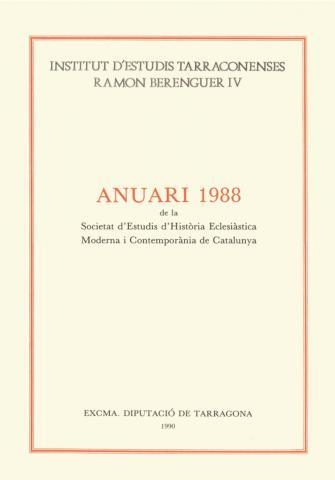 ANUARI 1988 DE LA SOCIETAT D,ESTUDIS D,HISTORIA ECLESIASTICA | 9788487123276